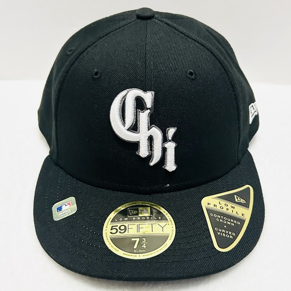 New Era Chicago White Sox City Connect‎ Low 59FIFTY Fitted Hat Cap Black 7 3/4 - Picture 2 of 5